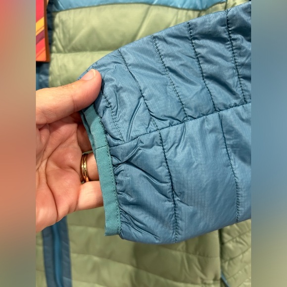 Capa Women's 1X Insulated Hooded Jacket Blue Light Green NWT Puff Puffer Puffy - Picture 6 of 16